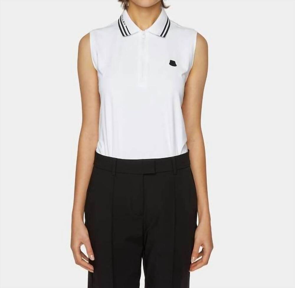 NEW TILLEY sleeveless polo shirt in white